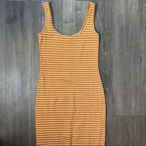Yellow Striped Bodycon Dress